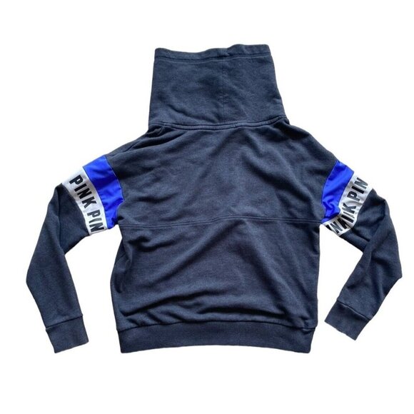 Victorias Secret PINK Grey & Blue Cowl Neck Pullover Sweater Size M Medium - Picture 5 of 8